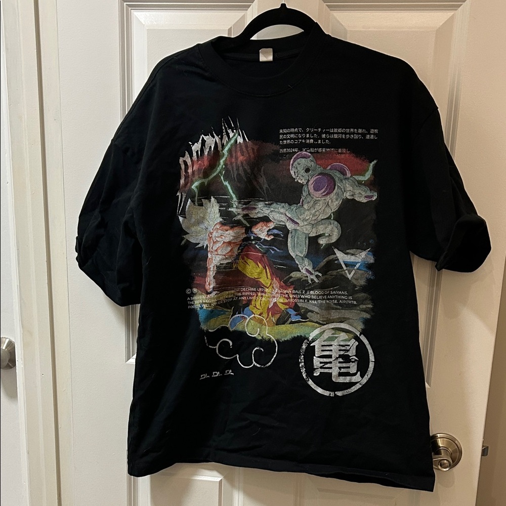 Black Dragon Ball Z Graphic Tee with Frieza and Goku